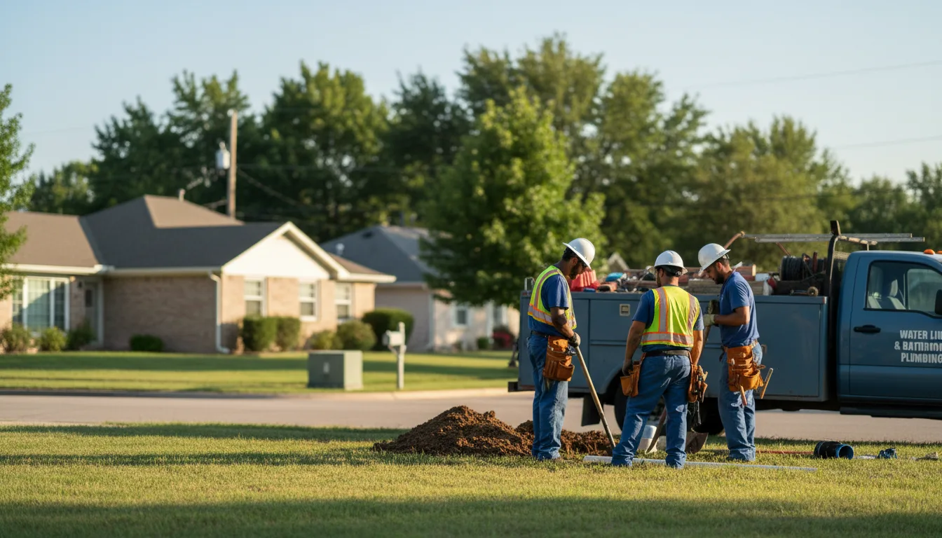 Residential water line and bathroom plumbing service in Wright, KS